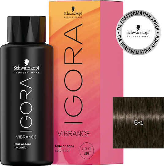 Schwarzkopf Igora Vibrance Ammonia Free Temporary Hair Dye no Ammonia 5-1 Black Chestnut Open Chantre 60ml