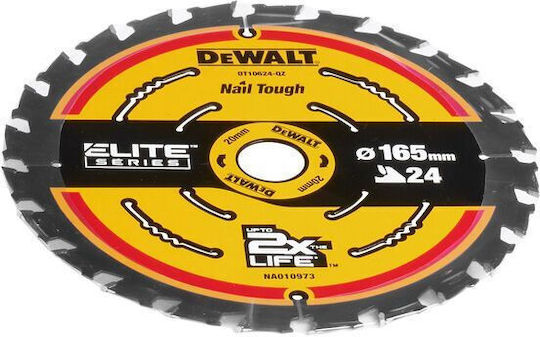 DEWALT Schneidscheibe Holz mit 24 Zähnen 165mm