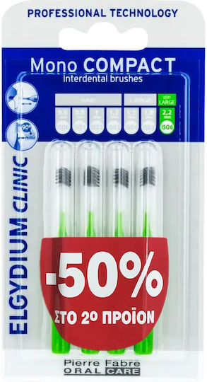 Elgydium Clinic Mono Compact Interdental Brushes 1.1mm Green 2pcs