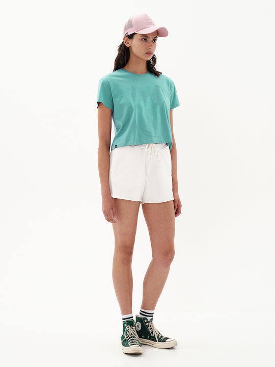 Women's Athletic Crop T-shirt Turquoise