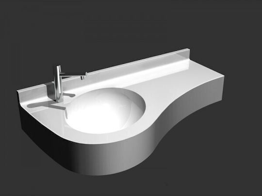 Sanitec 705 Free Wave Single An der Wand montiert Aufgesetztes Waschbecken Porzellan 100x50.75x18cm Weiß