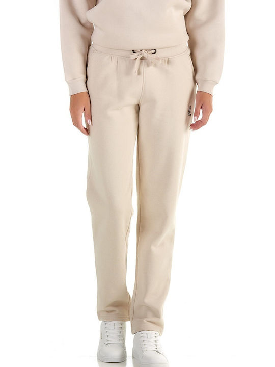 Admiral Women's Sweatpants Beige Fleece