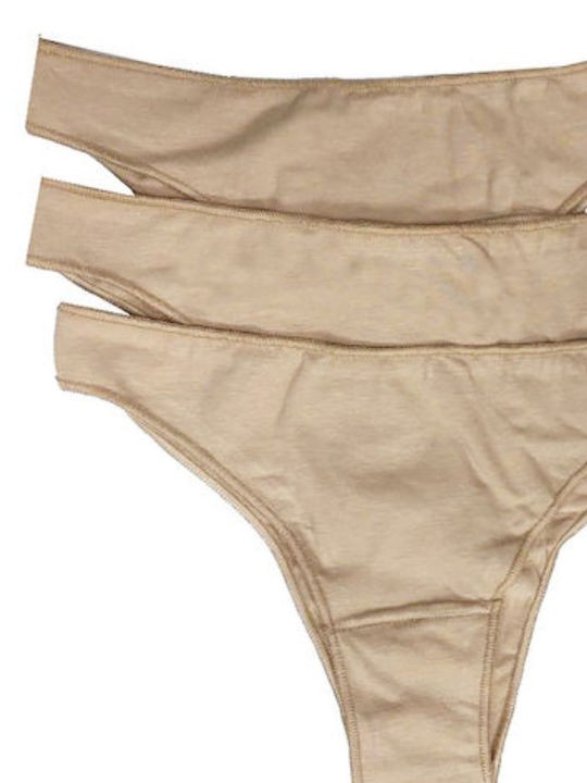 Cotonella Baumwolle Damen Brasilien 3Pack Beige