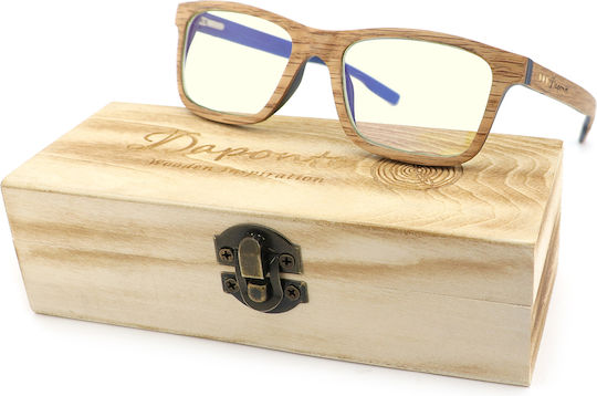 Daponte Holzartiger Brillengestell Braun DAP08K