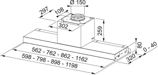 Franke AQ Sense FSAS A60 BK/XS Απορροφητήρας Καμινάδα 60cm Inox με Wi-Fi