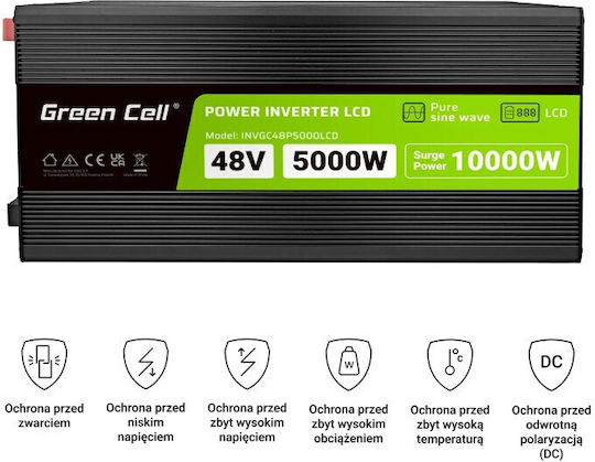 Green Cell Pure Sine Wave Inverter 5000W 48V Single Phase