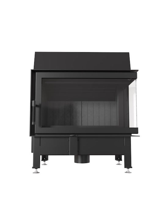 Kratki Zibi P BS /Black Ενεργειακό Τζάκι Ξύλου Δεξιά Γωνία με Ανοιγόμενη Πόρτα Κλειστού Δοχείου
