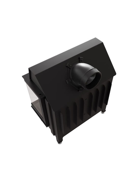 Kratki Zibi P BS /Black Ενεργειακό Τζάκι Ξύλου Δεξιά Γωνία με Ανοιγόμενη Πόρτα Κλειστού Δοχείου
