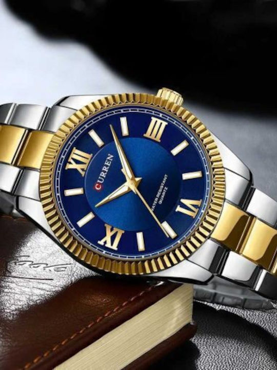 Curren Herrenuhr 42mm Batterie mit Gold Rostfreien Stahlarmband