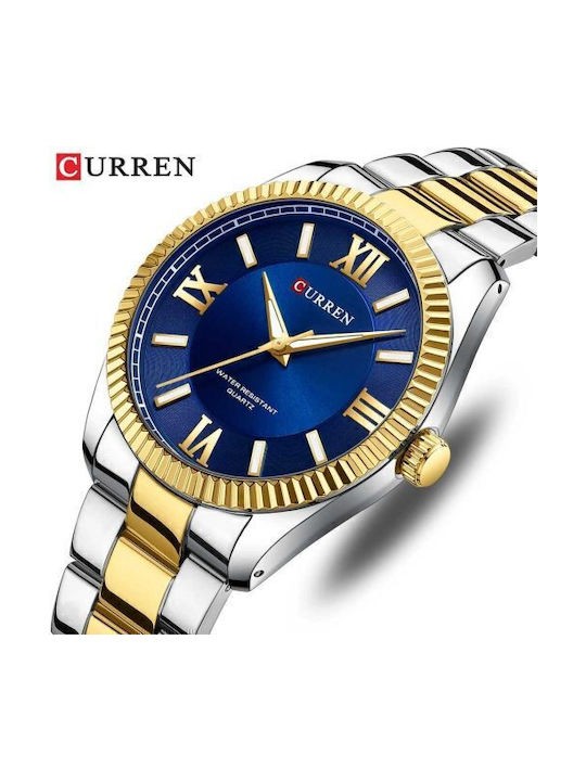 Curren Herrenuhr 42mm Batterie mit Gold Rostfreien Stahlarmband