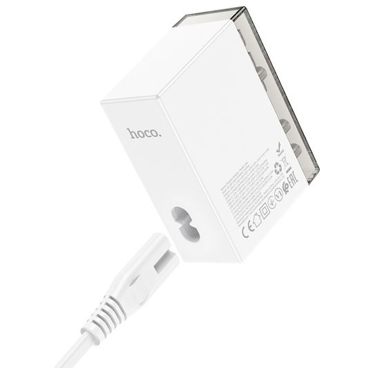 Hoco Charging Stand with 3 USB-A Ports and 3 USB-C Ports 65W Power Delivery / Quick Charge 3.0 in White color (N36)