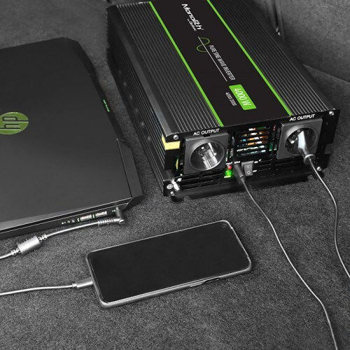 Qoltec Инвертор за кола Чиста синусоидална вълна 4000W за 12V DC