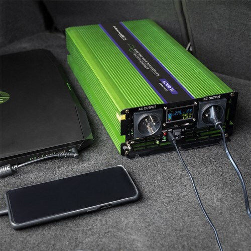Qoltec Car Inverter Pure Sinewave 6000W for 12V DC