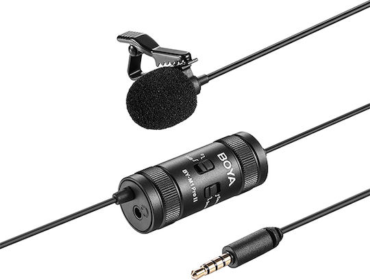 Boya BY-M1 Pro II Condenser (Small Diaphragm) 3.5mm Microphone Πέτου, Clip On for Camera