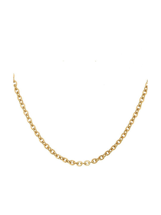 Verorama Chain Neck from Steel Gold-plated Thin Thickness 1.6mm and Length 40cm