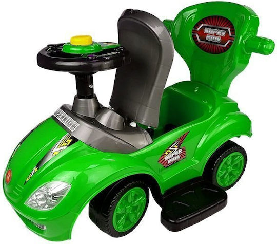 Mega Car Baby Push Walker Ride On with Parental Handle for 12+ Months Green