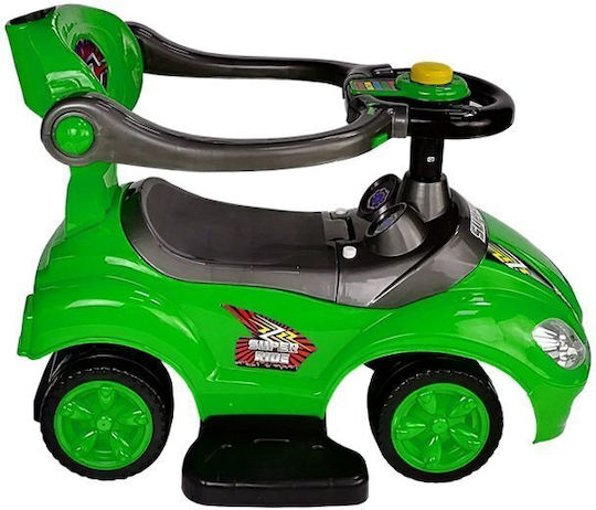 Mega Car Baby Push Walker Ride On with Parental Handle for 12+ Months Green