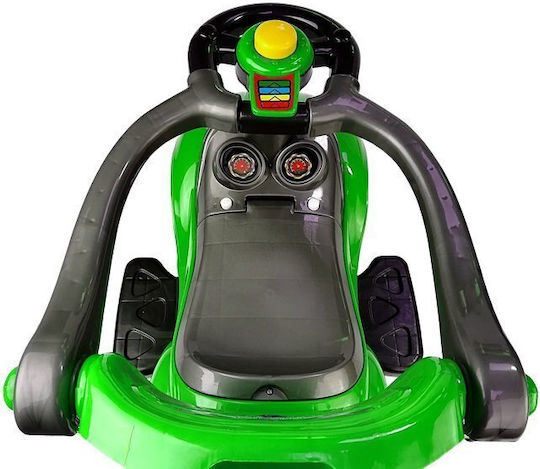 Mega Car Baby Push Walker Ride On with Parental Handle for 12+ Months Green