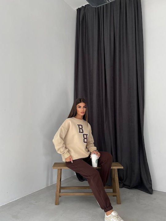 Set Women's Sweatpants Beige/brown