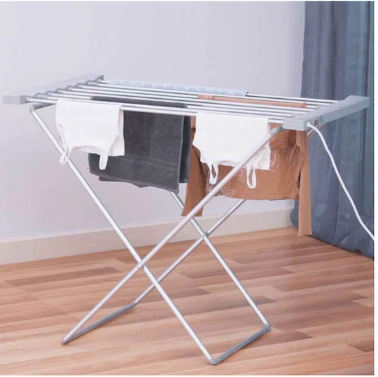 Bakaji Folding Heated Floor Clothes Drying Rack made of Aluminum 120W 94x74cm
