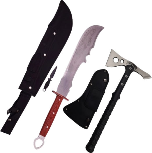 Topor de supraviețuire Set Topor 38 Cm și Sabie de Vânătoare 75 Cm