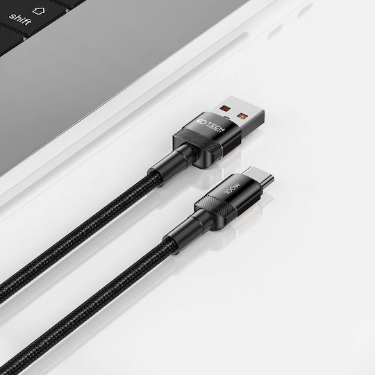 Tech-Protect Ultraboost Evo USB 2.0 Cable USB-C male - USB-A 100W PD Μαύρο 3m