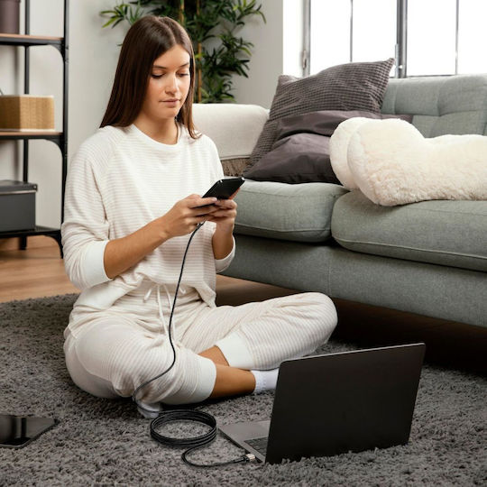 Tech-Protect Ultraboost Evo Titanium USB 2.0 Cable USB-C male - USB-A 100W PD Μαύρο 2m