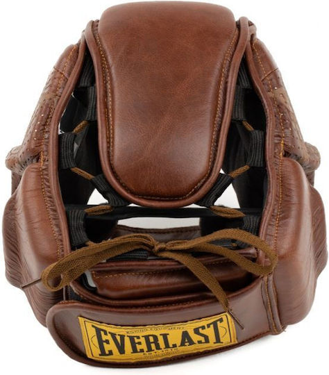Everlast 1910 Κάσκα Πυγμαχίας Ενηλίκων Aνοιχτού Τύπου Δερμάτινη Καφέ