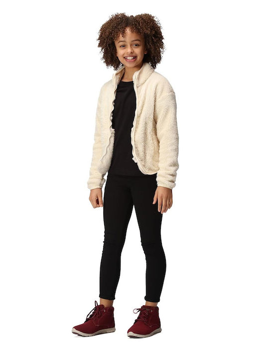 Kinderstrickjacke Fleece Ecru