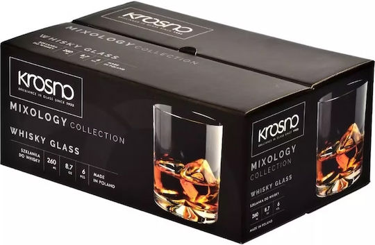 Krosno Mixology Σετ Ποτήρια Νερού / Ουίσκι Γυάλινα Γκρι 260ml 6τμχ Krosno Mixology Σετ Ποτήρια Νερού / Ουίσκι Γυάλινα Γκρι 260ml 6τμχ