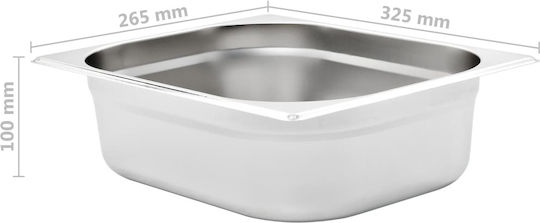 vidaXL Gastronorm-Behälter Edelstahl GN1/2 mit Tiefe 100mm