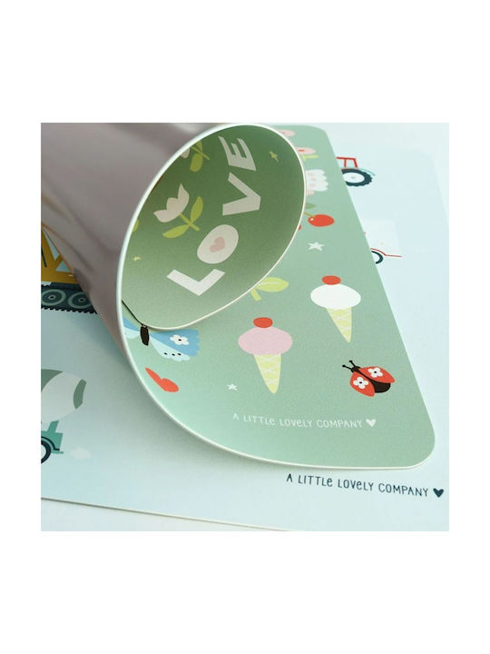 A Little Lovely Company Plastic Placemat Joy Green 43x34cm