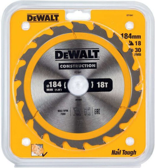 Dewalt DT1941 Cutting Disc Wood with 18 Teeth 1pcs