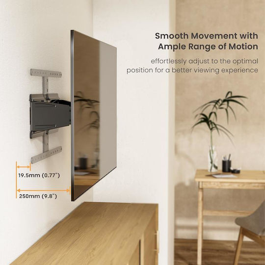 Brateck LPA79-464 LPA79-464 Wall TV Mount with Arm up to 90" and 50kg Silver