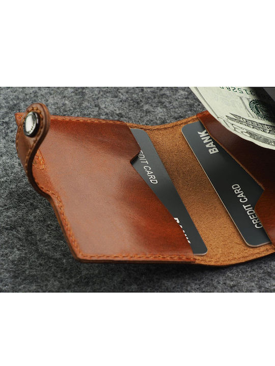 Δερμάτινο Ανδρικό Πορτοφόλι Καρτών με RFID Καφέ