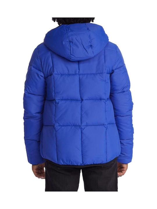 DC Kids Quilted Jacket Short with Lining & Hood Blue