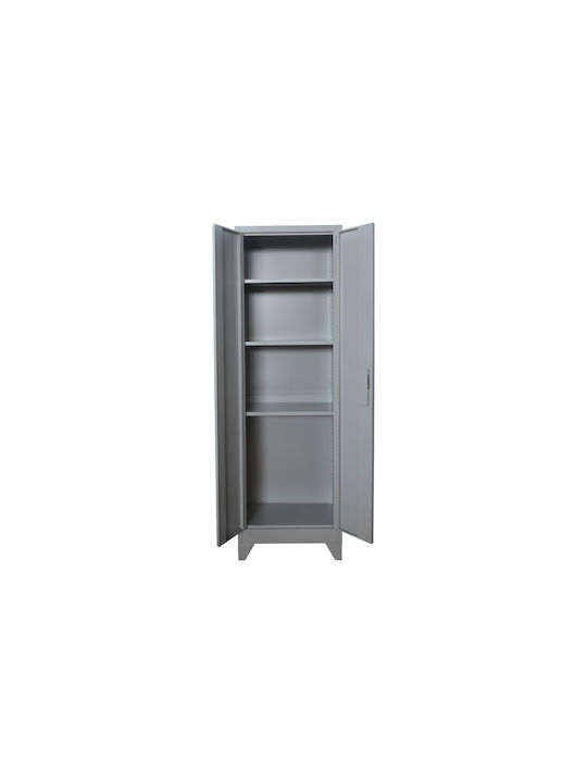 Metallic Galvanized Two-Door Wardrobe 60x40x190cm