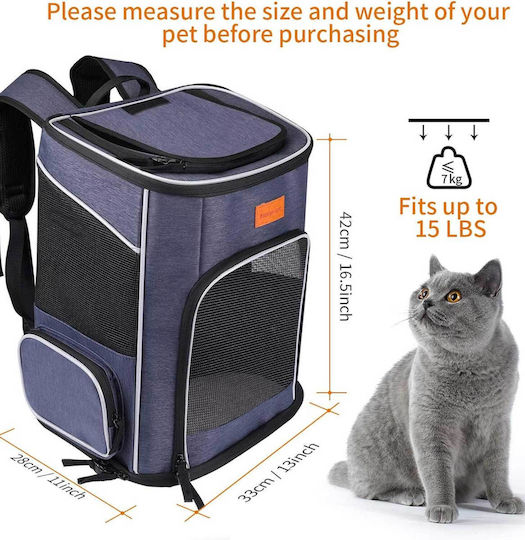 Morpilot Dog/Cat Carrying Blue Backpack for 15kg Pets L42xW33xH28cm