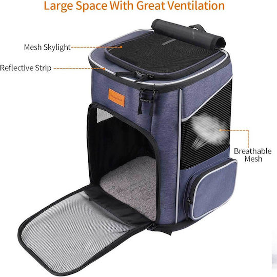 Morpilot Dog/Cat Carrying Blue Backpack for 15kg Pets L42xW33xH28cm