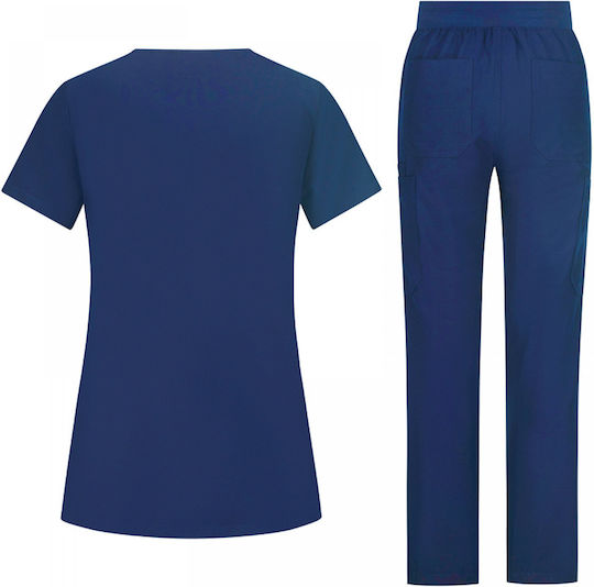 B-Well Women's Navy Blue Pants & Blouse Set