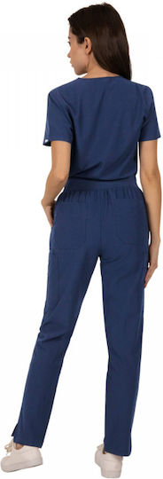 B-Well Femei Set Pantaloni și Bluza Medicală Albastru marin
