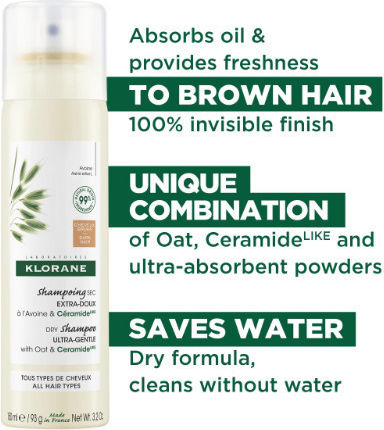 Klorane Oat Milk with Oat Emulsion Dry Shampoos Reconstruction/Nourishment for Dry Hair 150ml