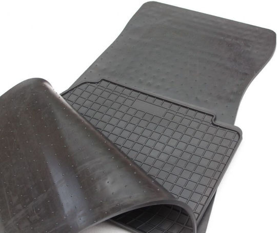 Refref Set of Front and Rear Mats 4pcs Tray Type for Mercedes-Benz 190 Black