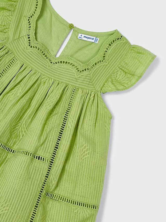 Kinderkleid Kurzärmelig Leinen Green
