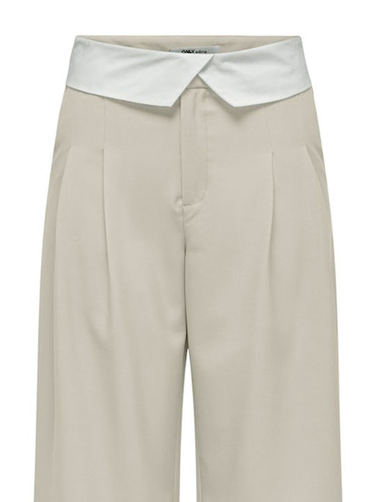 Hw Dama Tesatura Pantaloni Pumice Stone Ecru