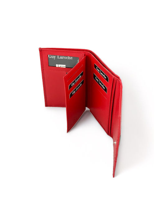 Guy Laroche Μικρό Δερμάτινο Γυναικείο Πορτοφόλι με RFID Κόκκινο