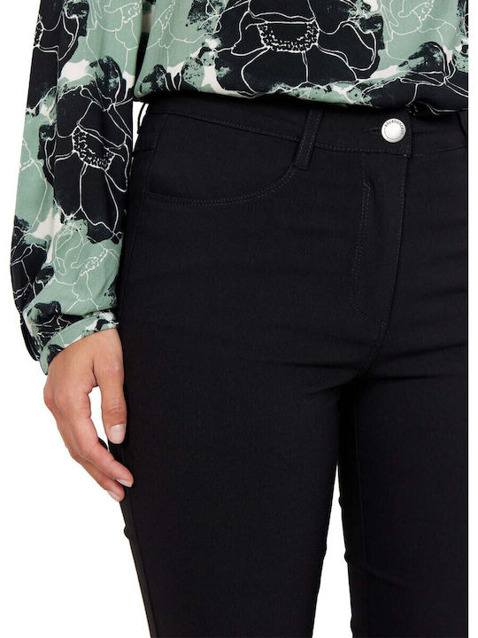 Damen Stoff Hose in Schlanker Passform Black