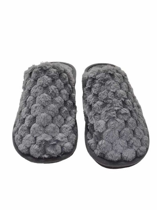 Jomix Winter Women's Slippers with fur in Gray color