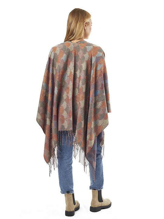 Poncho Burgundy Pentru Femei