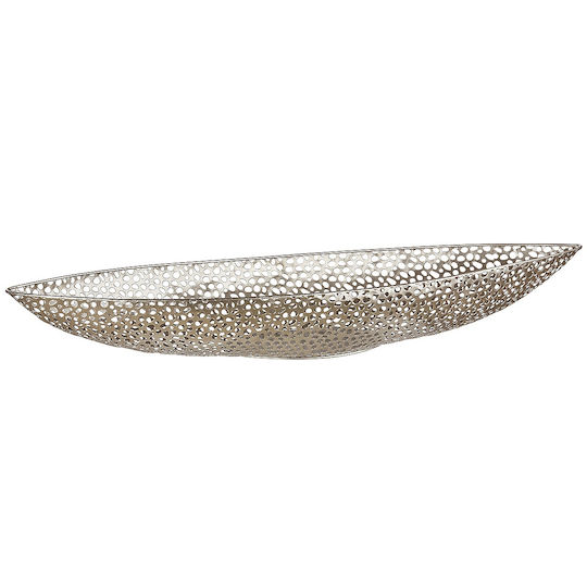 ArteLibre Διακοσμητικό Μπωλ Μεταλλικό Εκρού 19x59x7cm